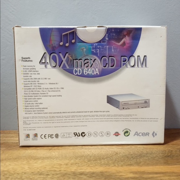 ACER Vintage CD Rom New in Box 40X Max CD 640A - Picture 3 of 12